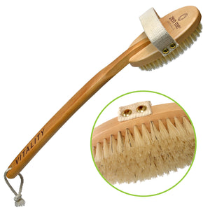 Premium Quality Skin Brush for Body Brushing with Scrub Gloves, Konjac Sponge and Pumice Stone